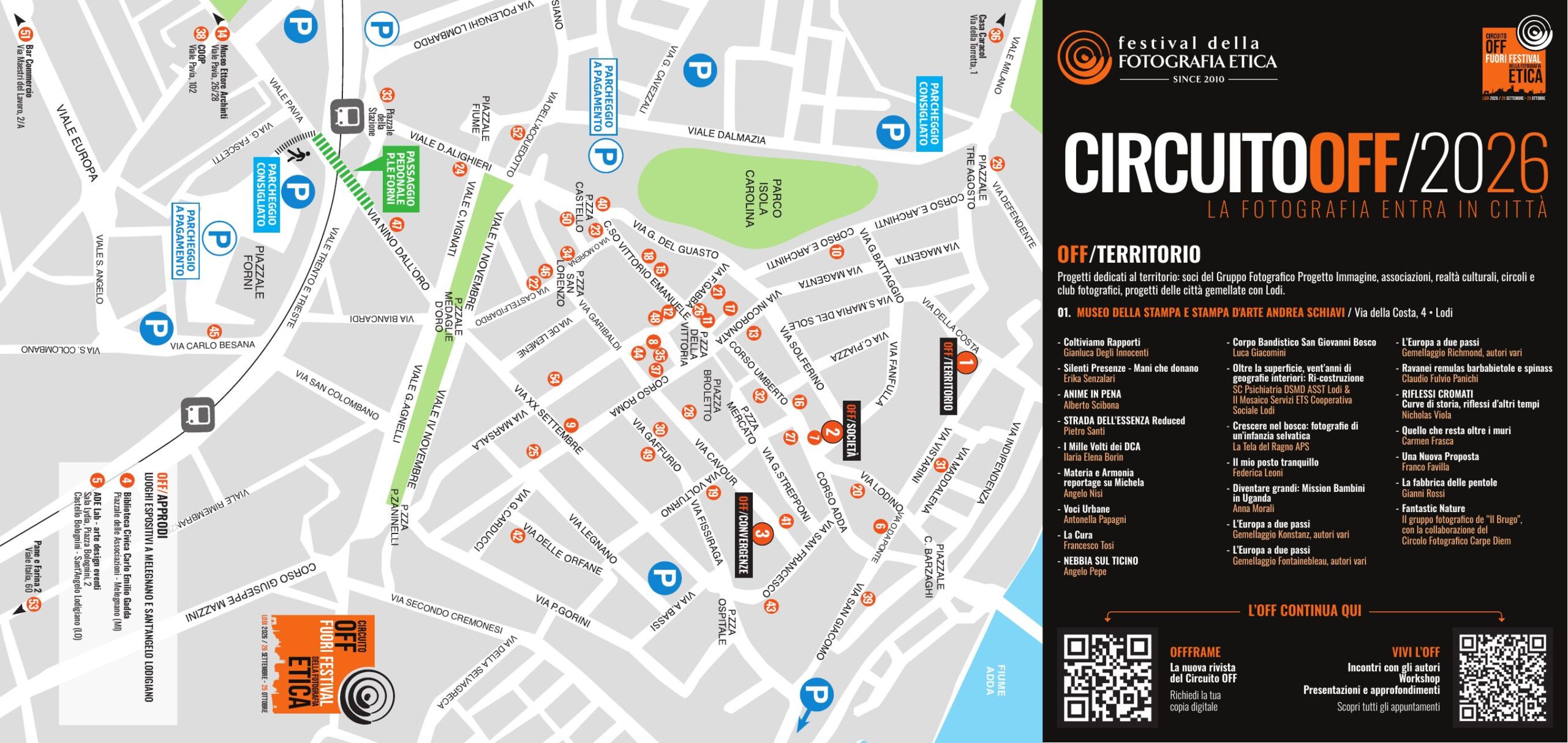 Mappa del Circuito OFF 2026 - Lodi